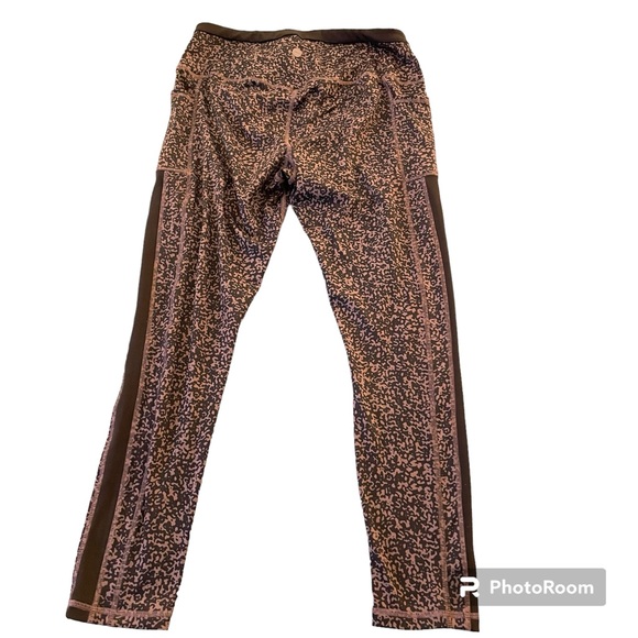 X by Gottex Leggings Black Brown Abstract Print High Rise Stretchy Size XL - Picture 2 of 12